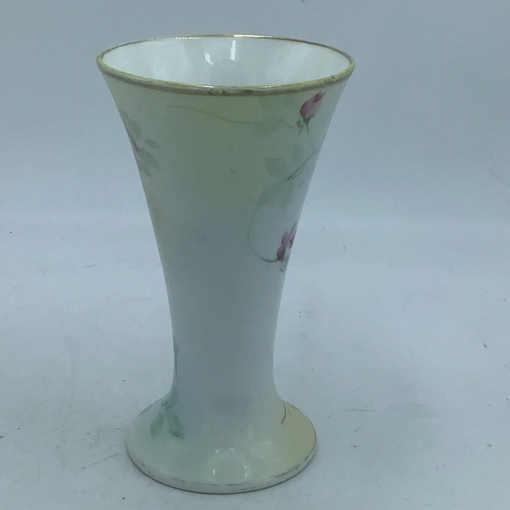 Antique Nippon Vase with Hand Painted Flowers